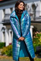 Holografická bunda v pôsobivom svetle modrom prevedení