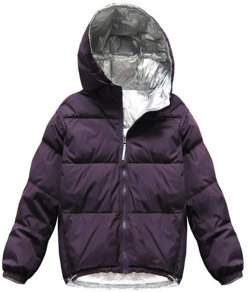 Slivkovo fialová prešívaná dámska zimná páperová bunda