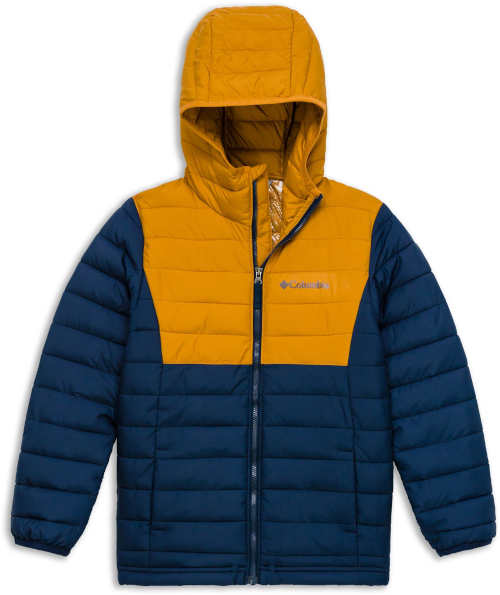 Chlapčenská modro-žltá prešívaná zimná bunda Columbia