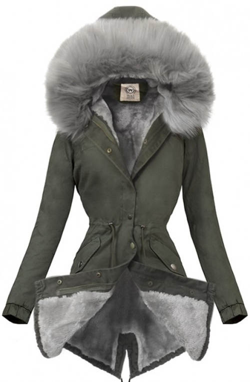 Elegantný zimný kabát s bohatou kožušinou