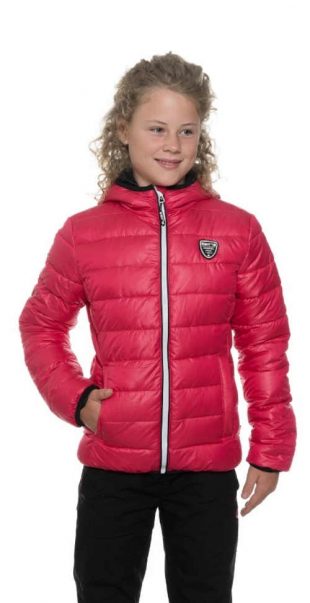 Prešívaná zimná bunda pre dievčatá s kapucňou v módnych farbách