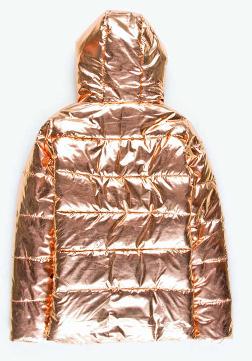 Zlatá zimná bunda pre malé parádnice