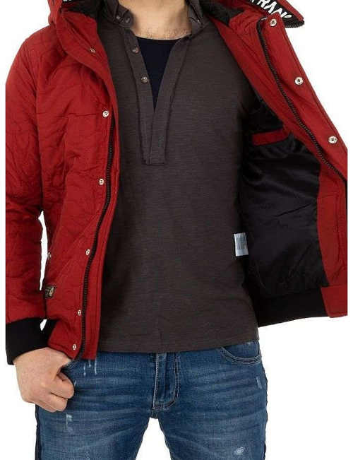 Moderná zimná pánska červená bunda