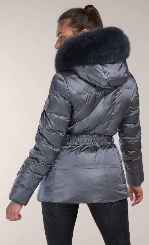 Dámska zimná bunda s pravou kožušinou z mývala