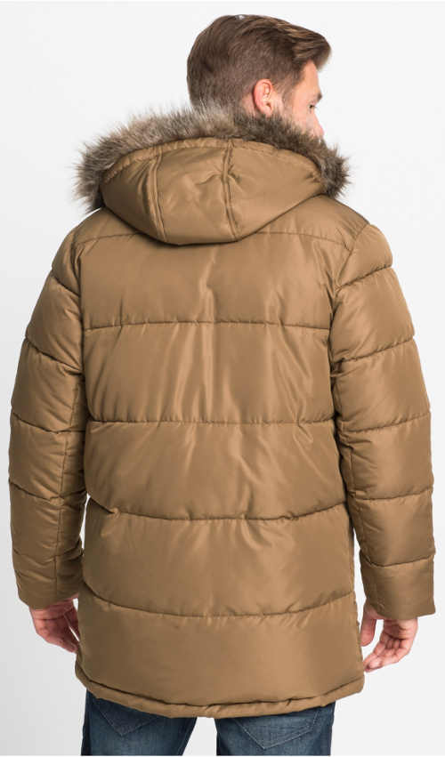 Pánska zimná bunda s kapucňou a kožušinou