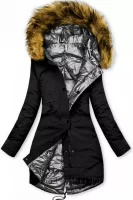 Obojstranná zimná bunda v čierno-striebornej kombinácii