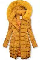 Dámska predĺžená zimná prešívaná bunda s kapucňou