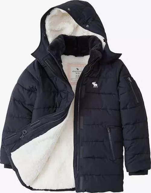 Detská zimná bunda s kapucňou v tmavomodrej farbe