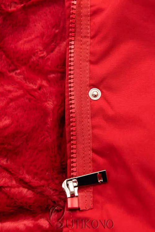 Červená moderná dámska bunda