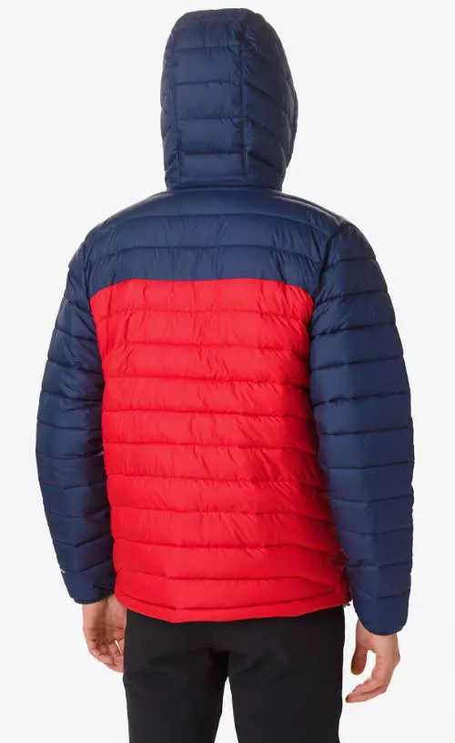 Prešívaná červeno-modrá pánska zimná bunda