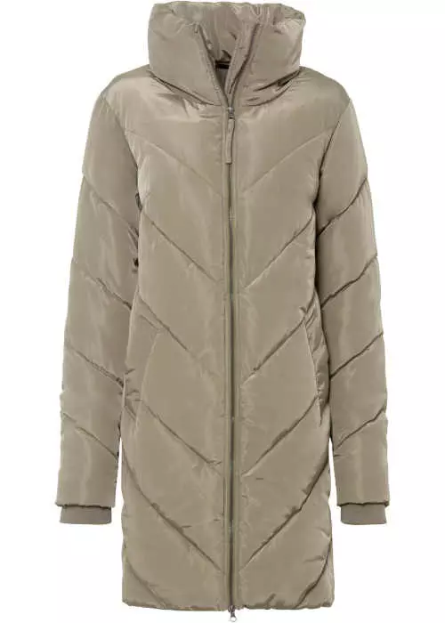 Moderný prešívaný kabát s módnym golierom a krásnym prešívaným vzorom