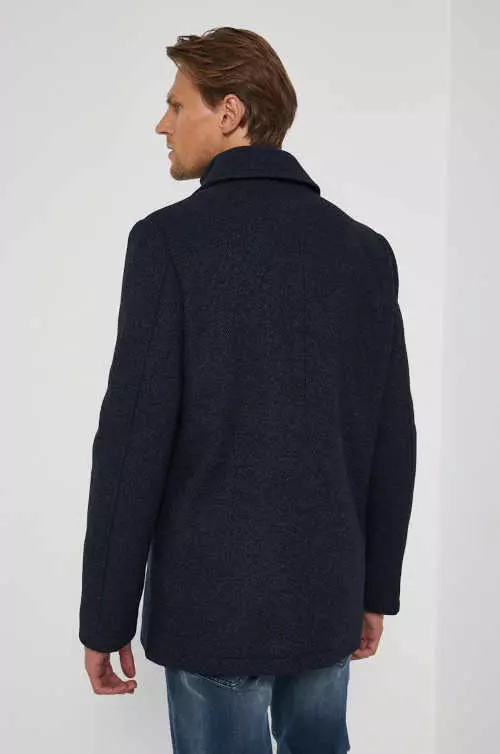 Pánsky krátky kabát v modrej farbe
