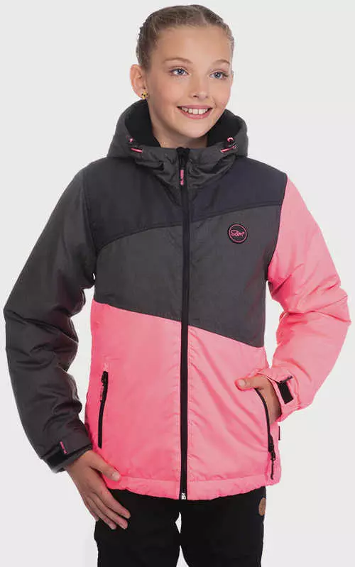 Zľavnená ružová detská zimná bunda