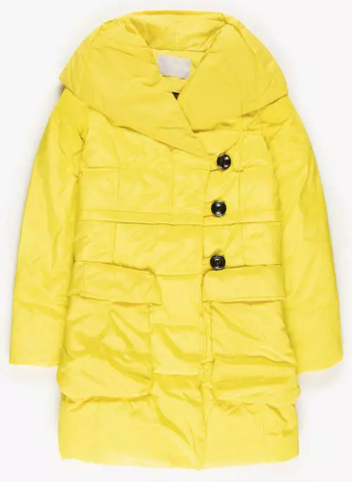 Žltá dámska zimná bunda z páperia