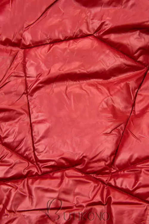 Červená dámska prešívaná bunda
