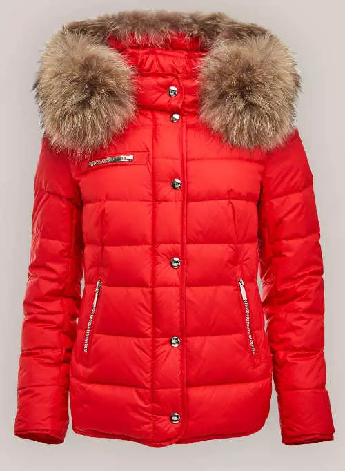 Červená prešívaná zimná bunda Kara výpredaj