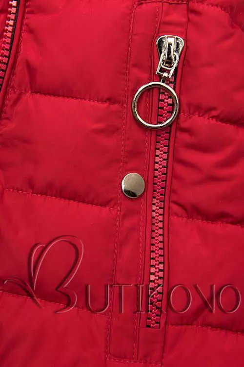 Dámska moderná bunda v červenej farbe