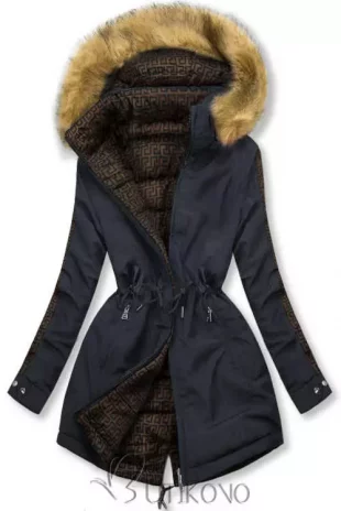 Luxusná prešívaná dámska obojstranná bunda s kapucňou