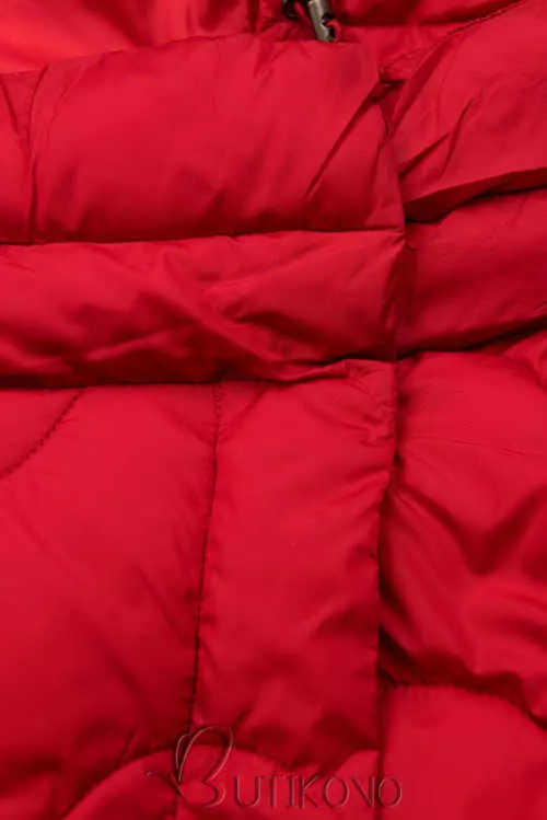 Prešívaná bunda v červenej farbe