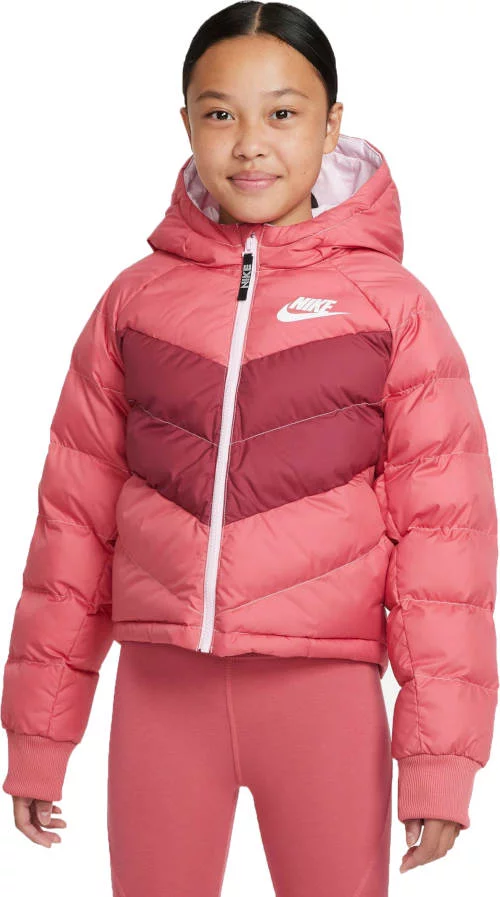 Dievčenská ružová zimná bunda na hory Nike
