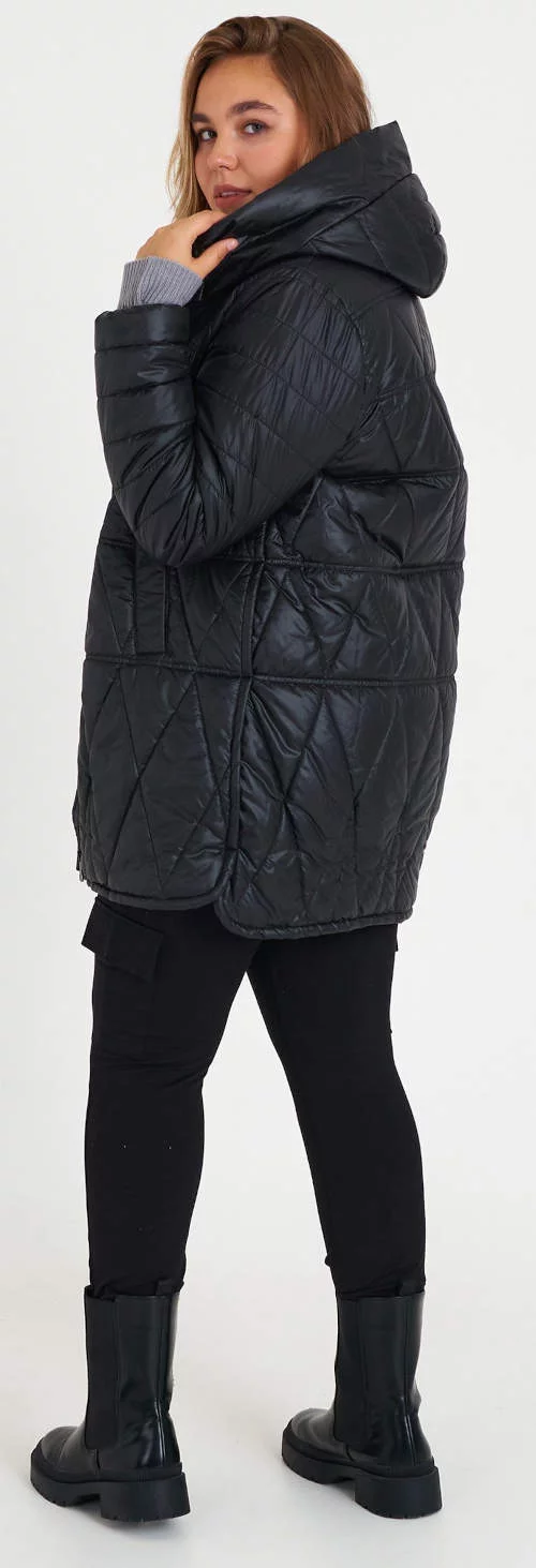 Dámska predĺžená zimná bunda nadmernej veľkosti