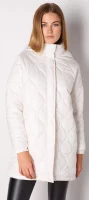 Lacná biela prešívaná dámska vatovaná bunda