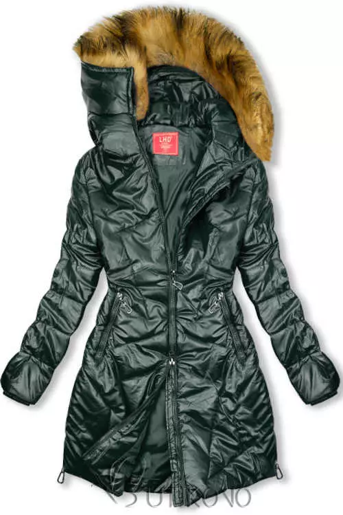 Lesklá prešívaná bunda v predĺženej dĺžke s praktickou kapucňou