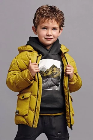 Detská zimná prešívaná bunda na hory Mayoral s praktickou kapucňou